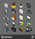 Isometric outline color icons set