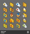 Isometric outline color icons set Royalty Free Stock Photo