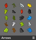 Isometric outline color icons set Royalty Free Stock Photo