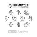 Isometric outline icons set 47