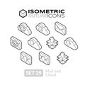 Isometric outline icons set 29