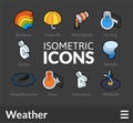 Isometric outline icons set 24