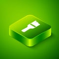 Isometric Paint brush icon isolated on green background. Green square button. Vector Royalty Free Stock Photo