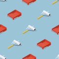 Isometric Paint Roller Seamless Pattern