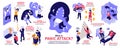 Isometric Panic Attack Infographics Royalty Free Stock Photo