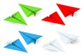 Isometric paper planes icon set in simple flat style Vector illustration