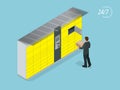 Isometric Parcel Delivery Lockers. Self-service. Express Delivery. This service provides an alternative to home delivery