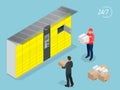 Isometric Parcel Delivery Lockers. Self-service. Express Delivery. This service provides an alternative to home delivery