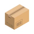 Isometric parcel icon.Packing box vector illustration isolated on white background. Royalty Free Stock Photo