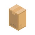 Isometric parcel icon.Packing box vector illustration isolated on white background. Royalty Free Stock Photo