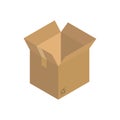 Isometric parcel icon.Packing box vector illustration isolated on white background. Royalty Free Stock Photo