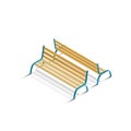 Isometric park benches. Vector illustration decorative design