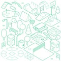 Isometric Park Objects Set