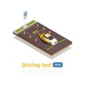 Isometric Parking Practice Composition Royalty Free Stock Photo