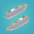 Isometric Passenger Ship. Tourism Industry