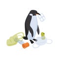 Isometric Penguin Pollution Composition