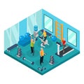 Isometric Pensioners In Gym Concept