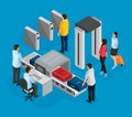 Isometric People In Airport Concept Royalty Free Stock Photo