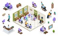 Isometric People In Beauty Salon Concept