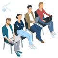 Isometric people. Briefing business training.