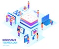 Workspace Technology Isometric Composition Royalty Free Stock Photo