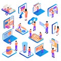 Isometric People Interfaces Set