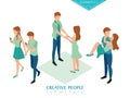 Isometric people lovers