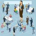 Isometric people vector set. Royalty Free Stock Photo