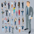 Isometric people vector set. Royalty Free Stock Photo