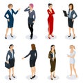 Isometric people vector set. Royalty Free Stock Photo