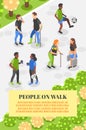 Isometric people vertical banner Royalty Free Stock Photo