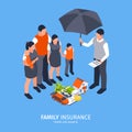 Isometric personal insurance composition background Royalty Free Stock Photo