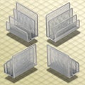 Isometric Photograph - Set of Desk Organizers Isoa Royalty Free Stock Photo