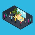 Isometric Photographing Process Concept