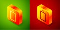 Isometric Picture icon isolated on green and red background. Square button. Vector Royalty Free Stock Photo