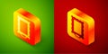 Isometric Picture icon isolated on green and red background. Square button. Vector Royalty Free Stock Photo