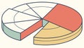 Isometric Pie Chart with Separated Slice, Data Segmentation, vector design Generative AI Royalty Free Stock Photo