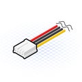 Isometric 4 Pin Floppy Connector Vector Illustration