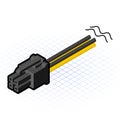 Isometric 4 Pin PCIe Connector Vector Illustration Royalty Free Stock Photo