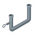 Isometric pipe. Water tube or pipeline for oil or gas industry tube construction. Plastic plumbing system in 3d. Piece