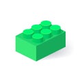 Isometric Plastic Building Block with shadow. Vector colored brick. Royalty Free Stock Photo