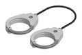 Isometric police metal handcuffs to neutralize criminals. Outfit and equipment of police. Realistic 3D vector isolated on white