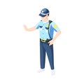 Isometric Policeman Illustration Royalty Free Stock Photo