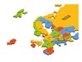 Isometric political map of Europe