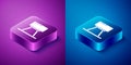 Isometric Pommel horse icon isolated on blue and purple background. Sports equipment for jumping and gymnastics. Square