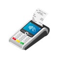 Isometric smart payment terminal with cash desk