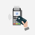 Isometric Pos terminal Vector illustration in flat design. nfc payments concept