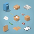 Isometric postal delivery illustration