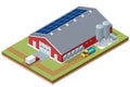 Isometric Poultry Farm Industrial. Poultry farm building, production of chicken meat, eggs.