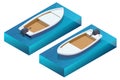 Isometric Powerboat or Speed boat isolated object on a white background. Water transport